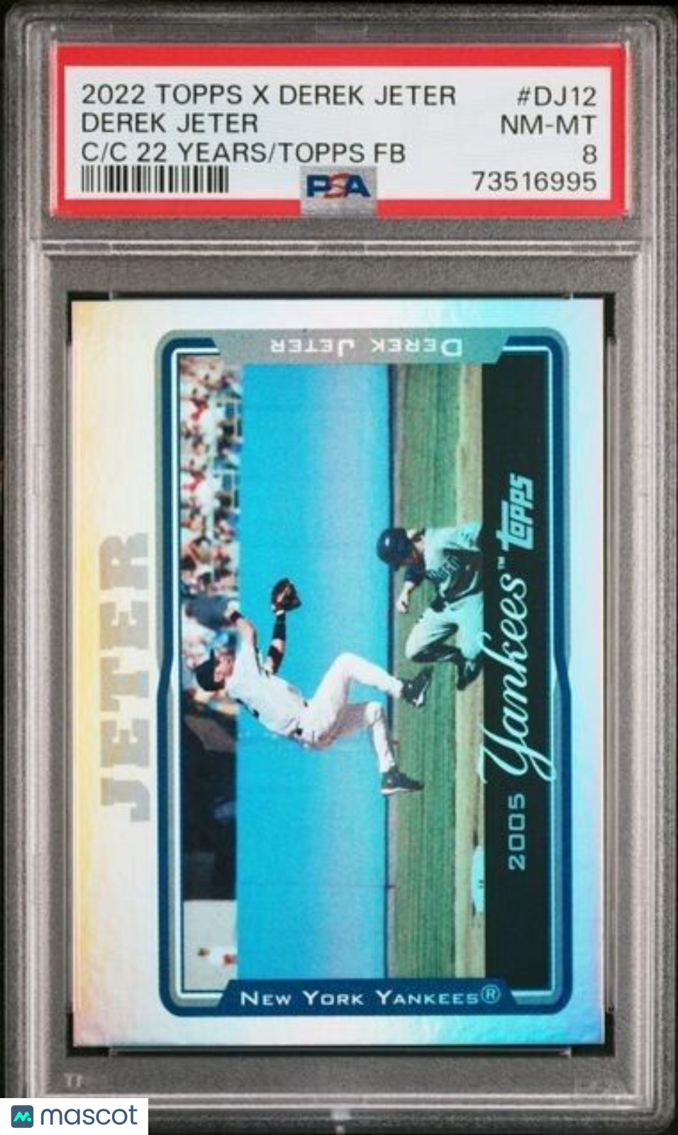 2022 Topps x Derek Jeter 22 Years of Topps FOILBOARD Derek Jeter Card DJ12 PSA 8