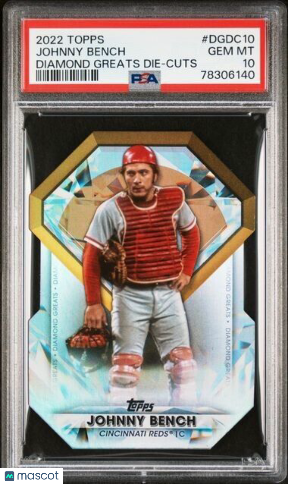 2022 Topps Diamond Greats Die-Cuts Johnny Bench Baseball Card #DGDC10 PSA 10