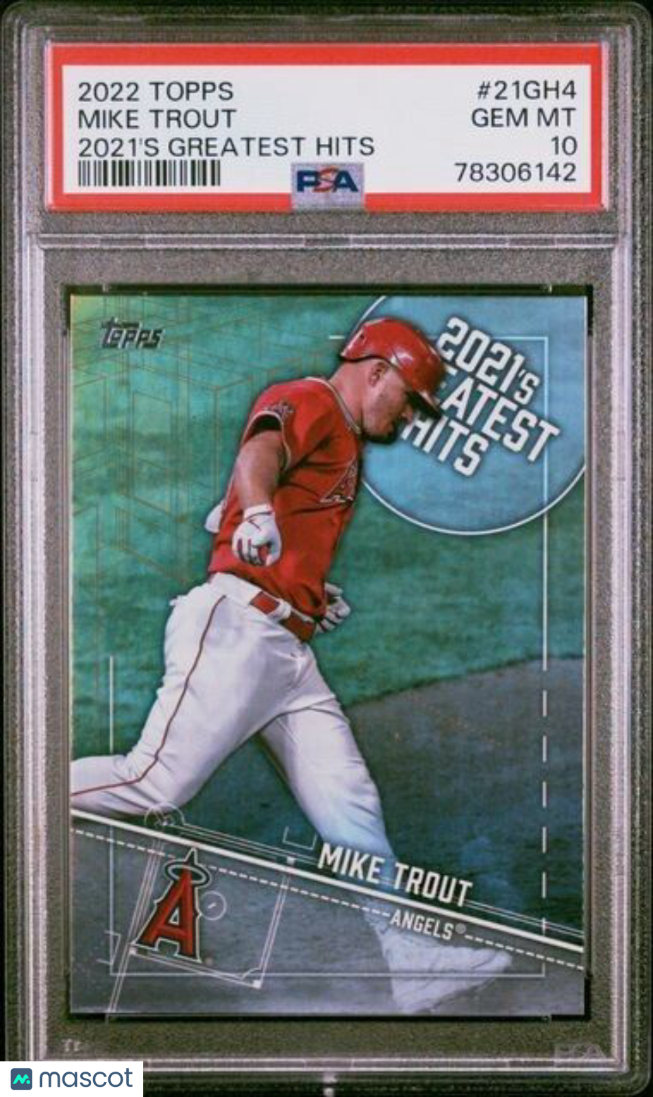 2022 Topps Mike Trout 2021's Greatest Hits Baseball Card #21GH4 PSA 10 Gem Mint