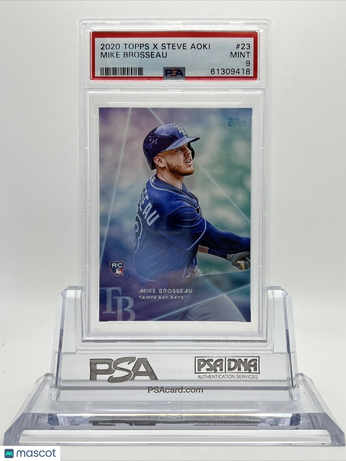 2020 Topps X Steve Aoki Mike Brosseau Rookie Baseball Card #23 PSA 9