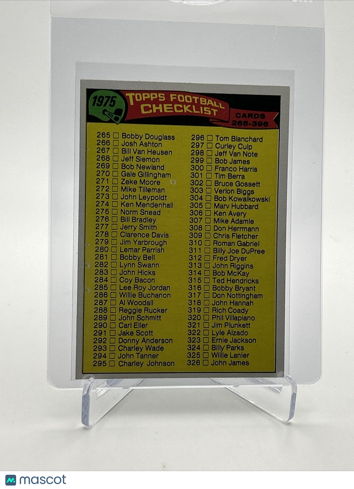 1975 Topps Checklist: 265-396 Football Card #376 NM Quality FREE SHIPPING