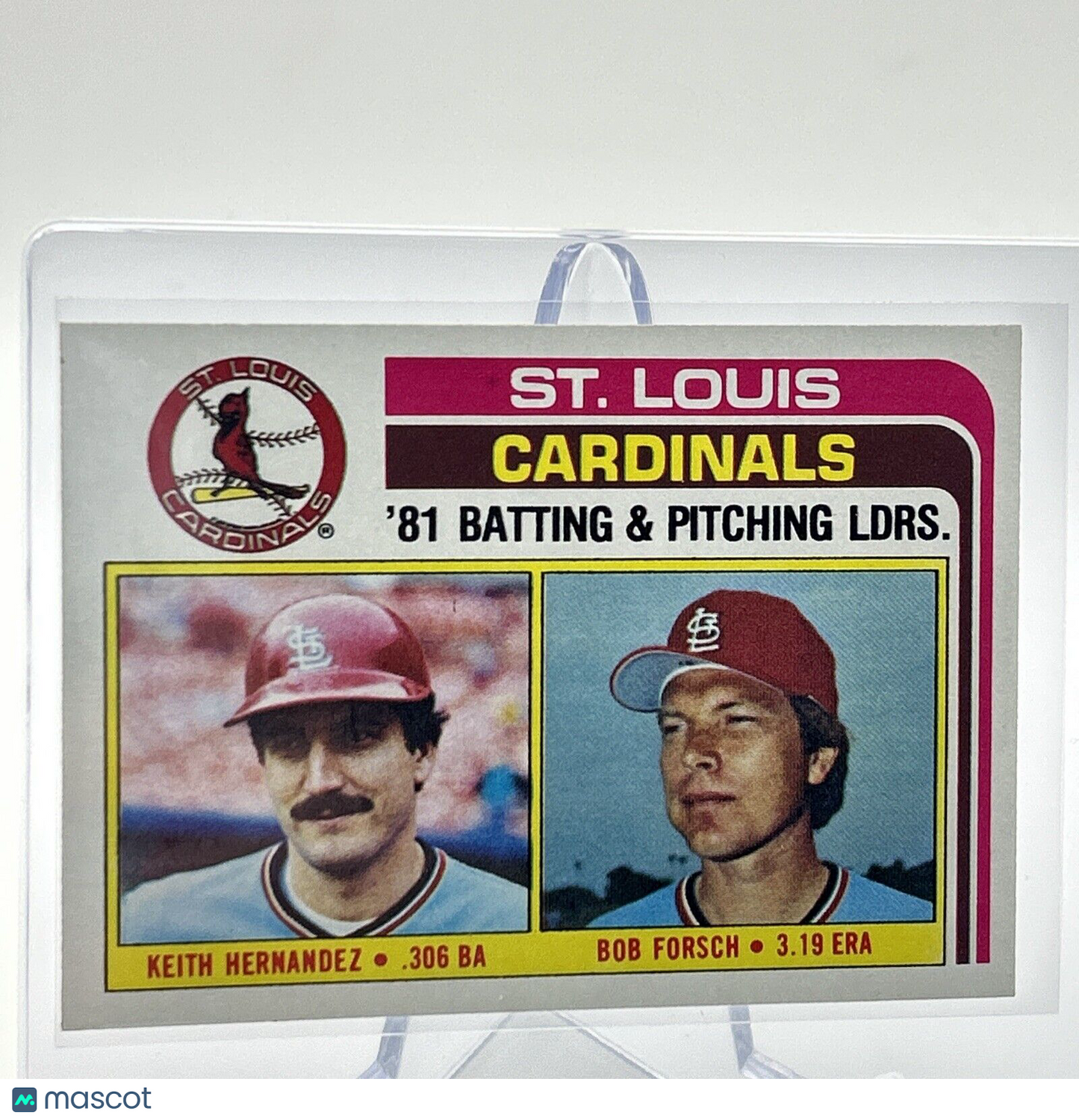 1982 Topps Cardinals Leaders/Checklist Baseball Card #186 NM-Mint FREE SHIPPING
