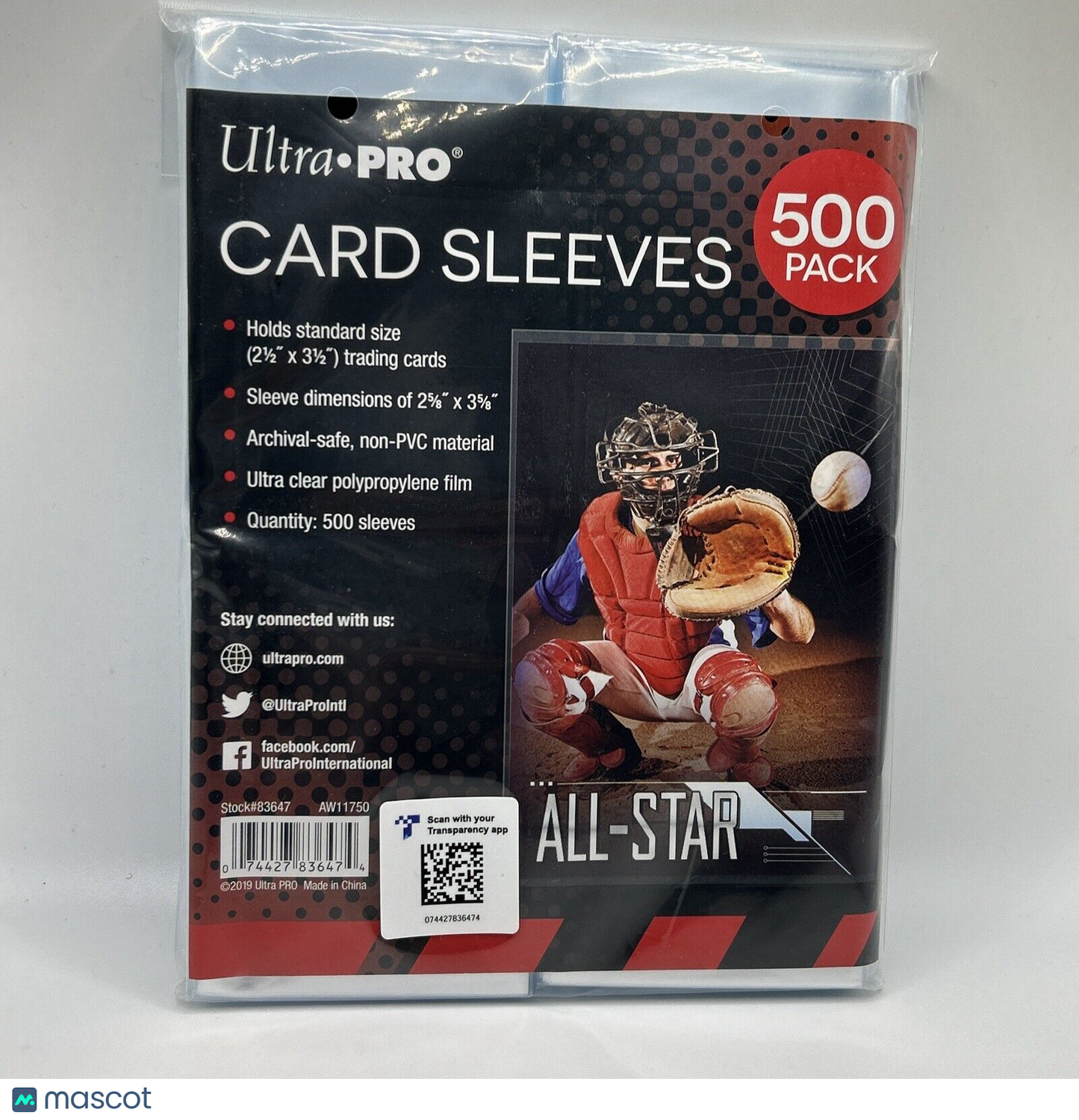 Ultra Pro Penny Card Soft Sleeves 500 Pack for Standard Sized Cards
