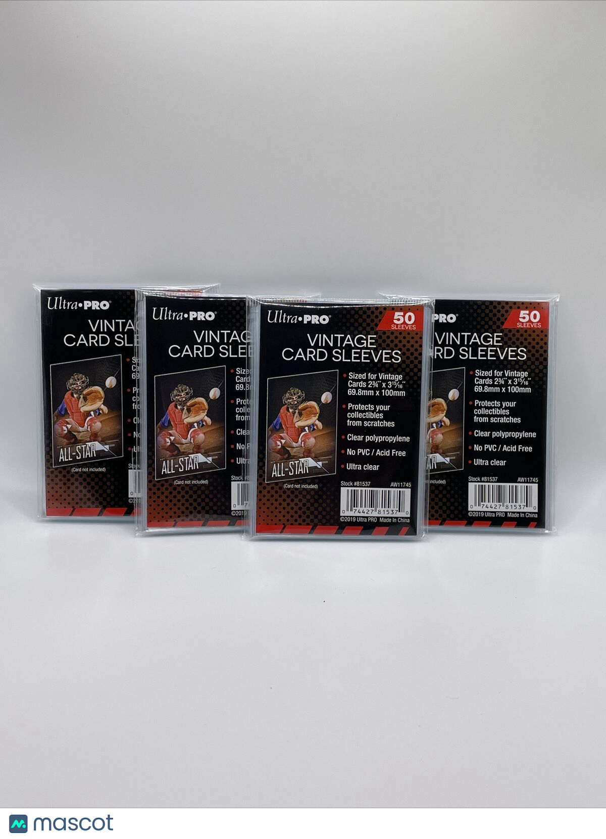 Ultra Pro Penny Card Soft Sleeves 4 Packs of 50 (200) for VINTAGE Sized Cards