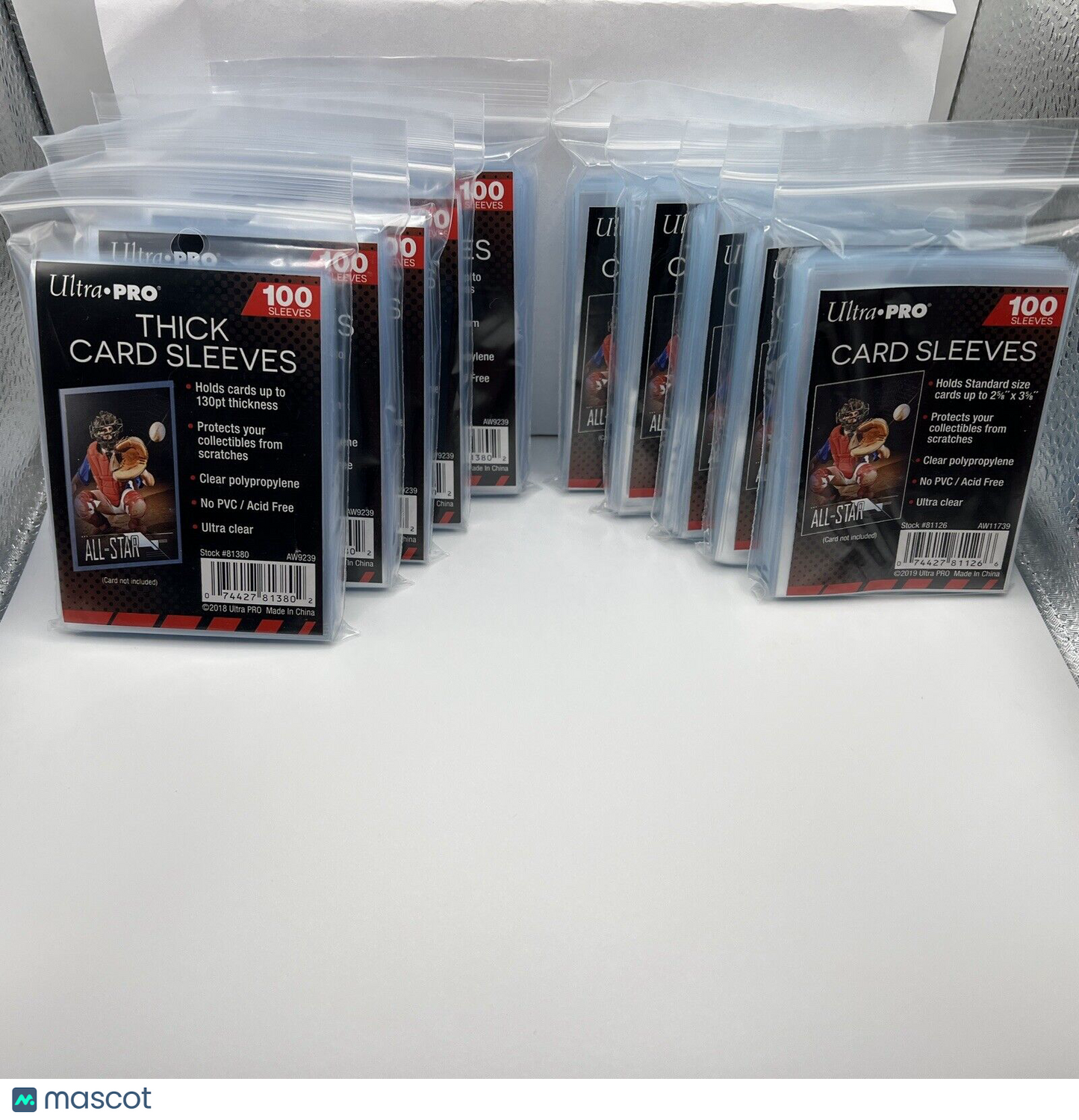 Ultra Pro Soft Sleeves 5 Packs for Standard Cards and 5 Packs for Thick Cards