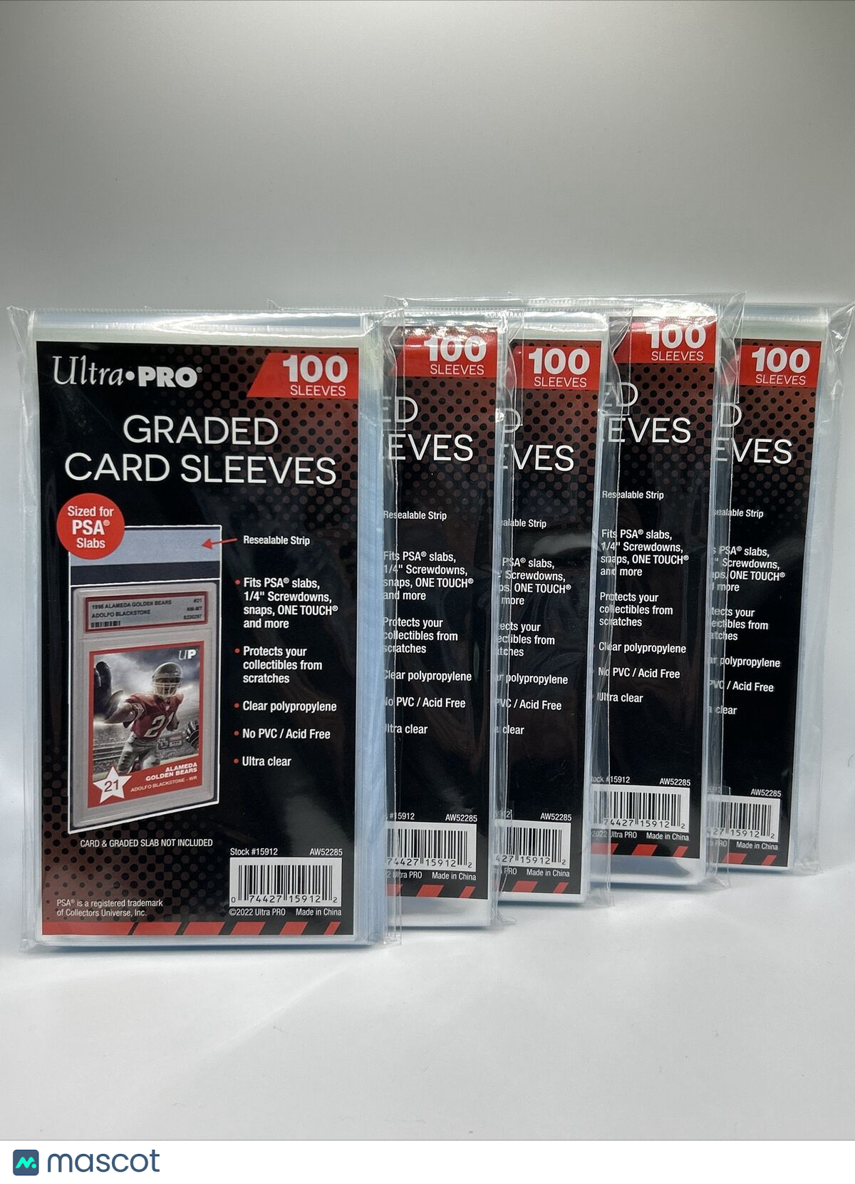 Ultra Pro GRADED Card Sleeves PSA Perfect Fit 5 Packs of 100, 500 Total