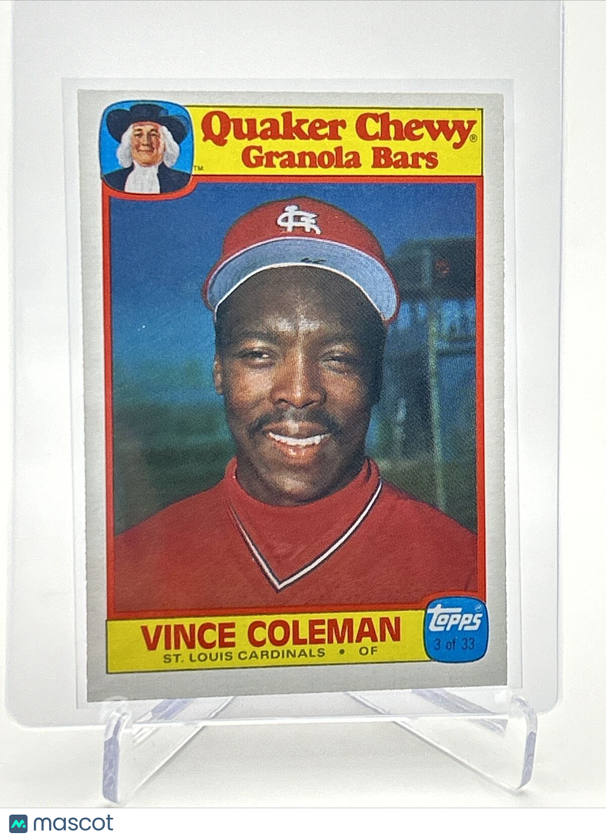 1986 Topps Quaker Vince Coleman Rookie Baseball Card #3 NM-Mint FREE SHIPPING