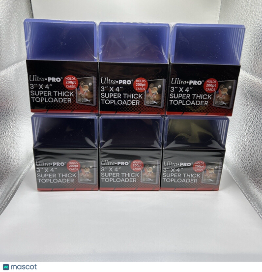 Ultra Pro 3X4 Super Thick Toploaders 6 Packs of 10 for up to 200pt Cards, = 60