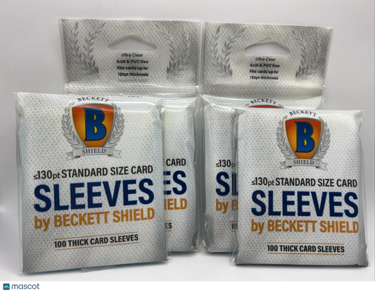 Beckett Shield Soft Card THICK Sleeves 4 Packs of 100 Sleeves for 130pt Cards