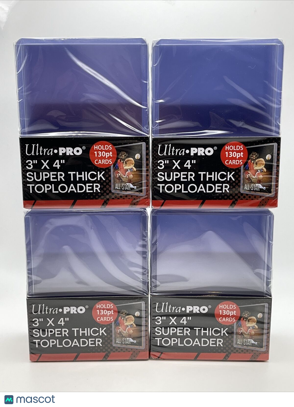 Ultra Pro 3X4 Super Thick Toploaders 130pt Point 4 Packs of 10, 40 Total