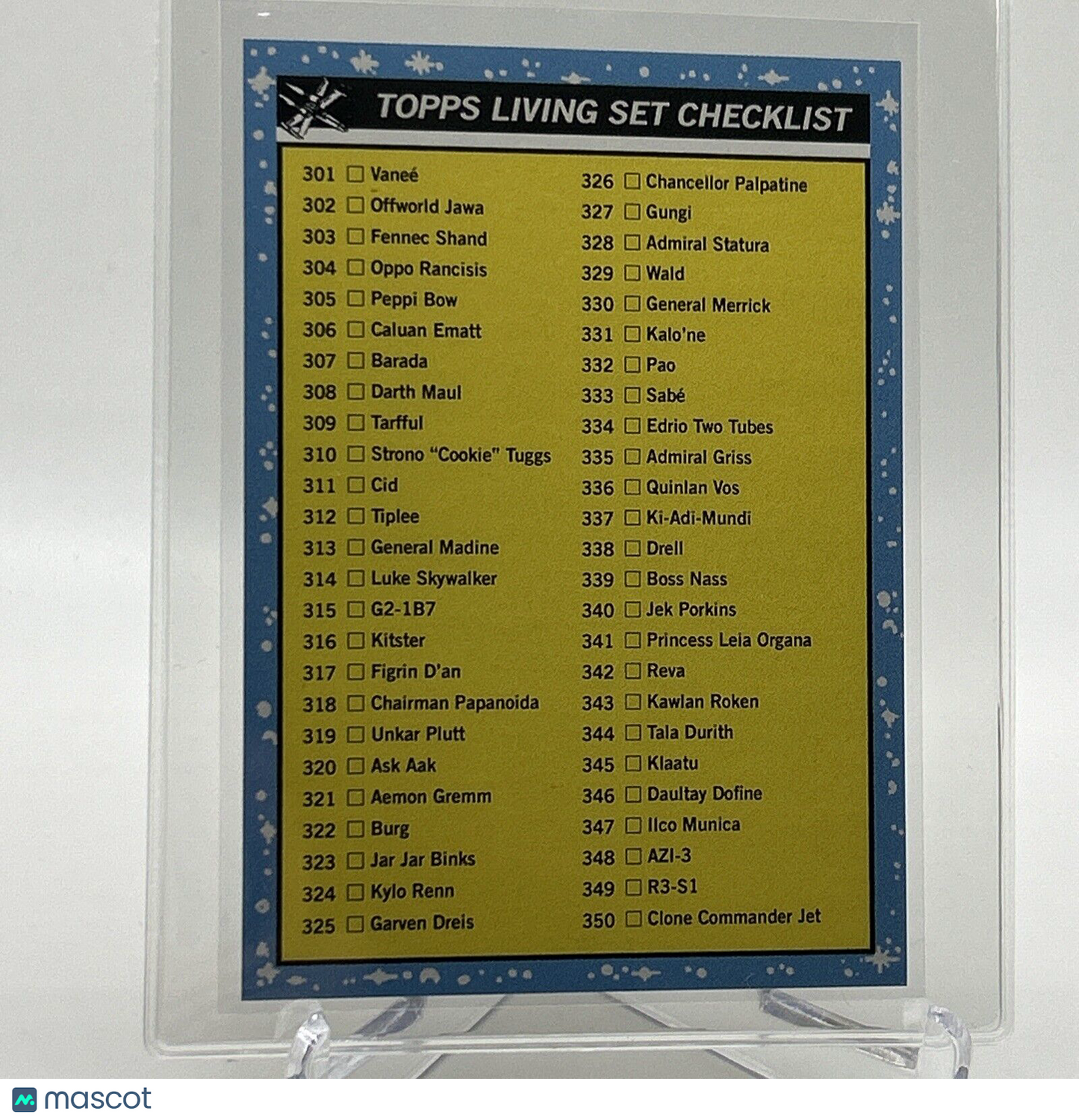 2023 Topps Star Wars Living Set Checklist 301-400 Card Mint FREE SHIPPING
