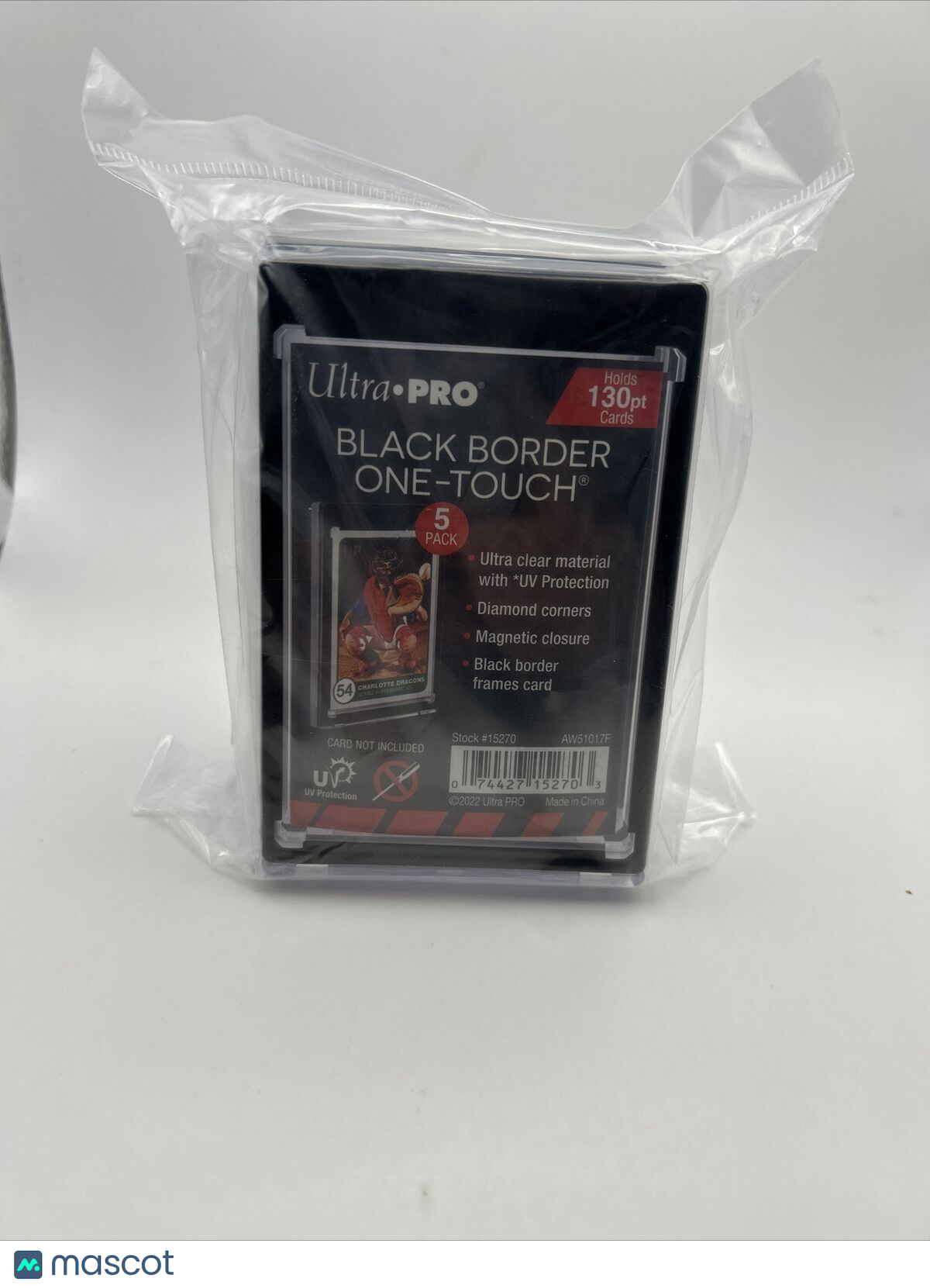 Ultra Pro One-Touch Magnetic Card Holder BLACK BORDER 130pt Point 5 PACK