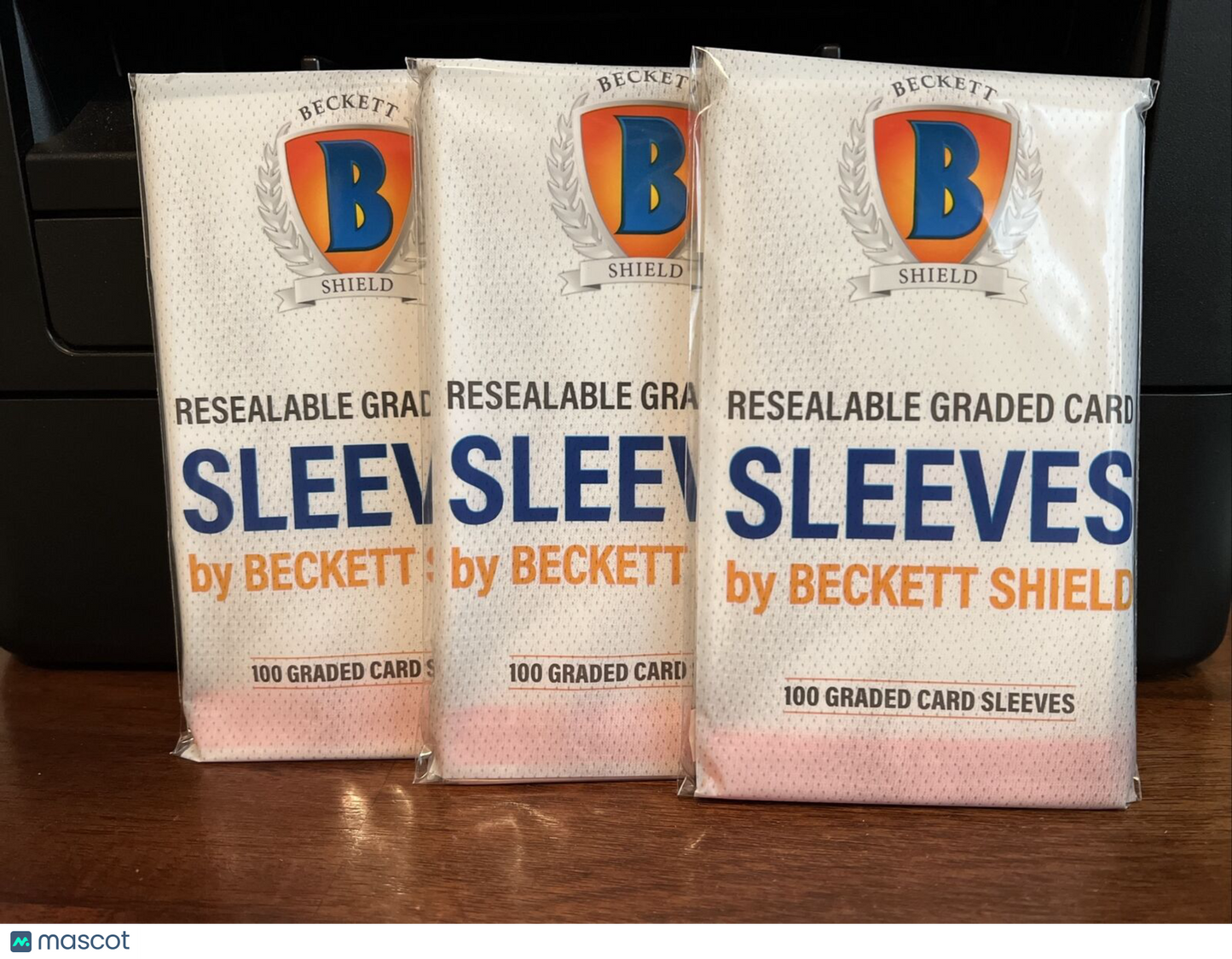 Beckett Shield Resealable Graded Card Sleeves 3 Packs of 100 - 300 Total