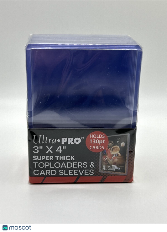 Ultra Pro 3X4 Super Thick Toploaders 130pt Point 1 Pack of 10 WITH SLEEVES