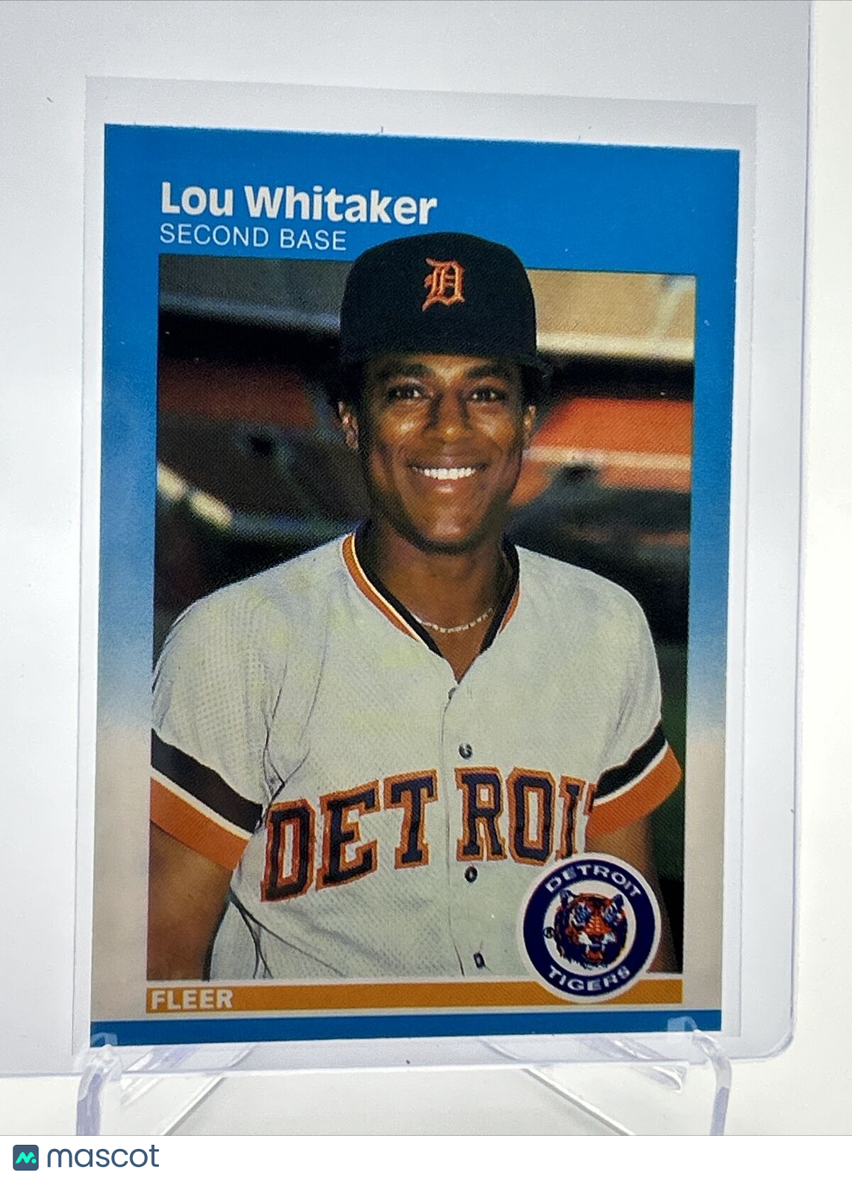 1987 Fleer Lou Whitaker Baseball Card #168 Mint FREE SHIPPING