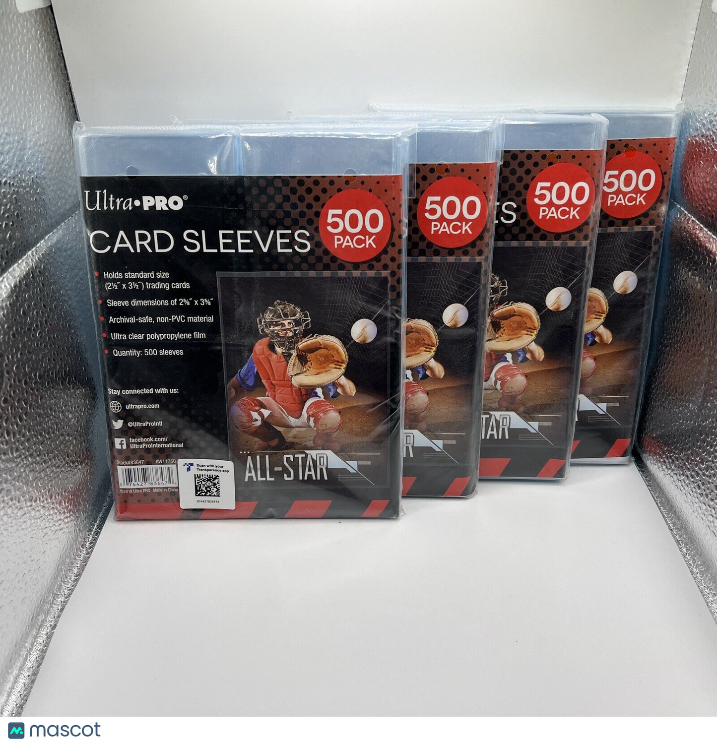 Ultra Pro Penny Card Soft Sleeves 4 Packs of 500 for Standard Cards, 2000 Total