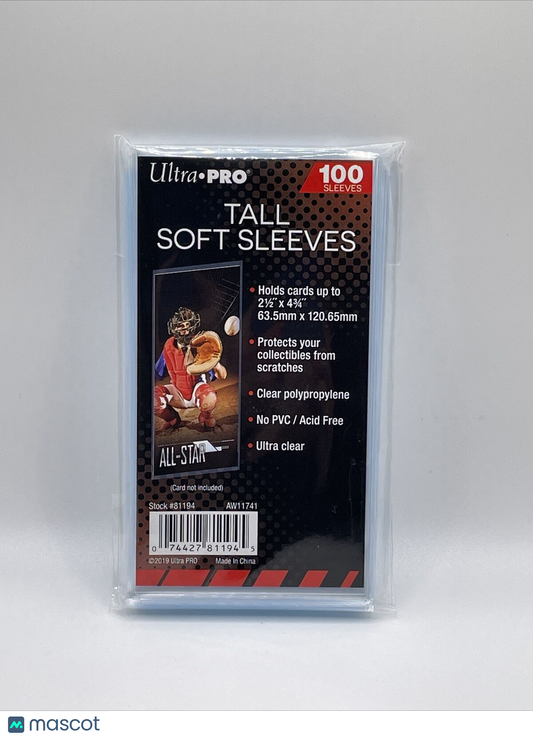Ultra Pro TALL Penny Card Sleeves 1 Pack of 100 for cards up to 2.5 X 4.75