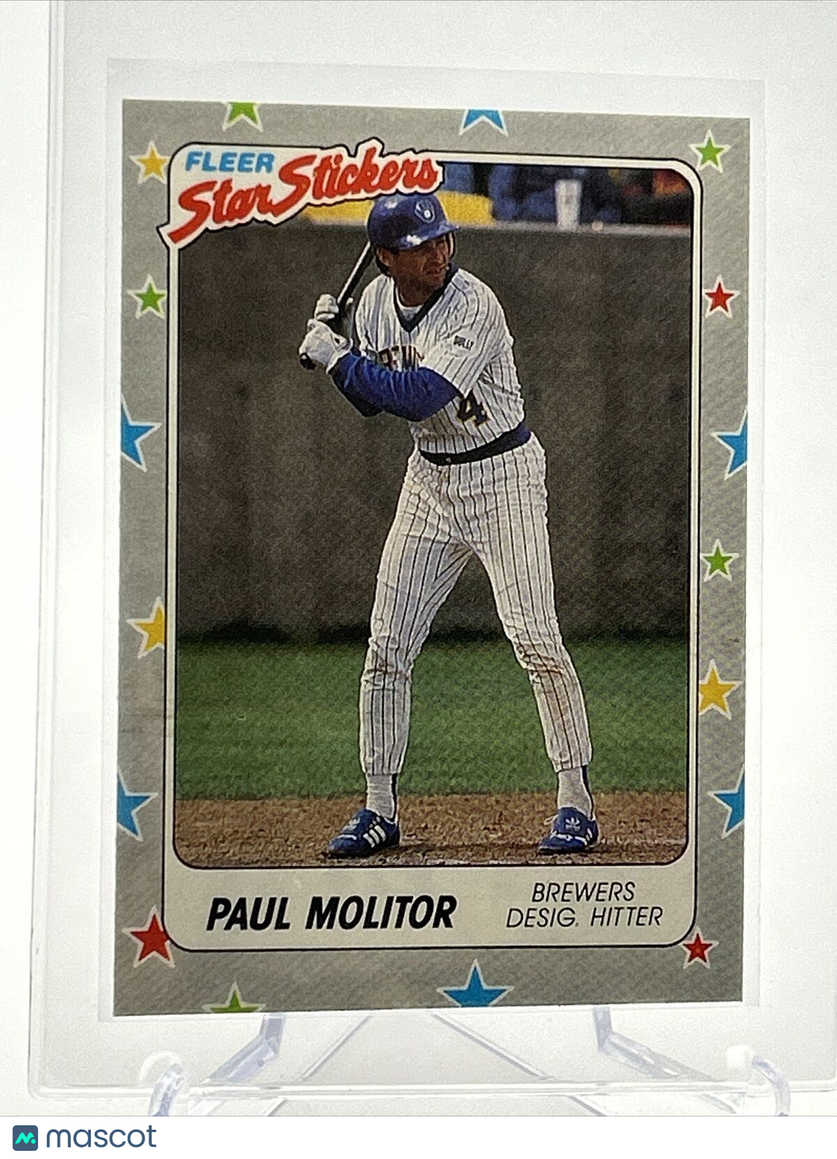 1988 Fleer Star Stickers Paul Molitor Baseball Card #38 NM-MT FREE SHIPPING