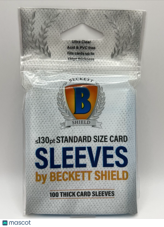 Beckett Shield Soft Card THICK Sleeves 1 Pack of 100 Sleeves for 130pt Cards