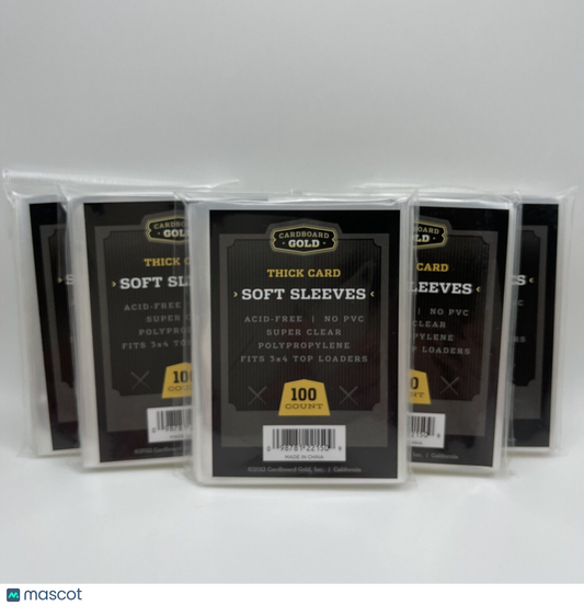 Cardboard Gold Penny Card Soft THICK Sleeves 5 Packs of 100 for Thick Cards