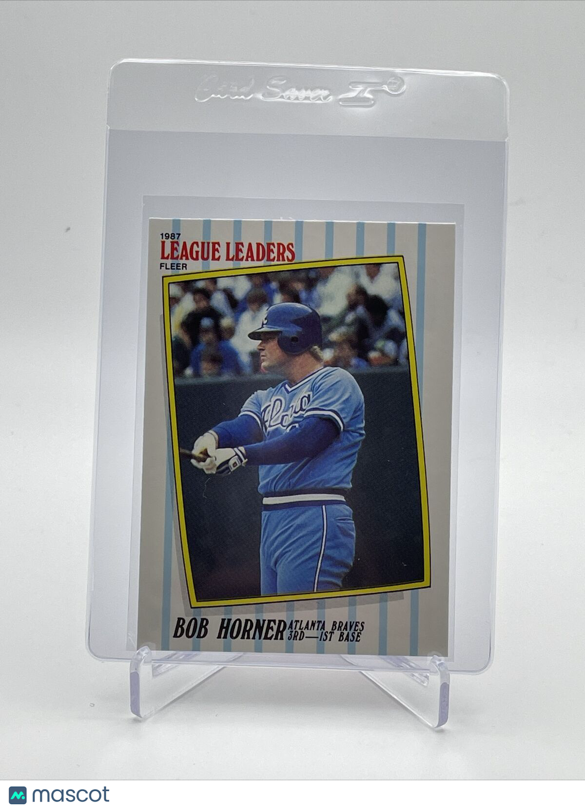 1987 Fleer League Leaders Bob Horner Baseball Card #24 Mint FREE SHIPPING