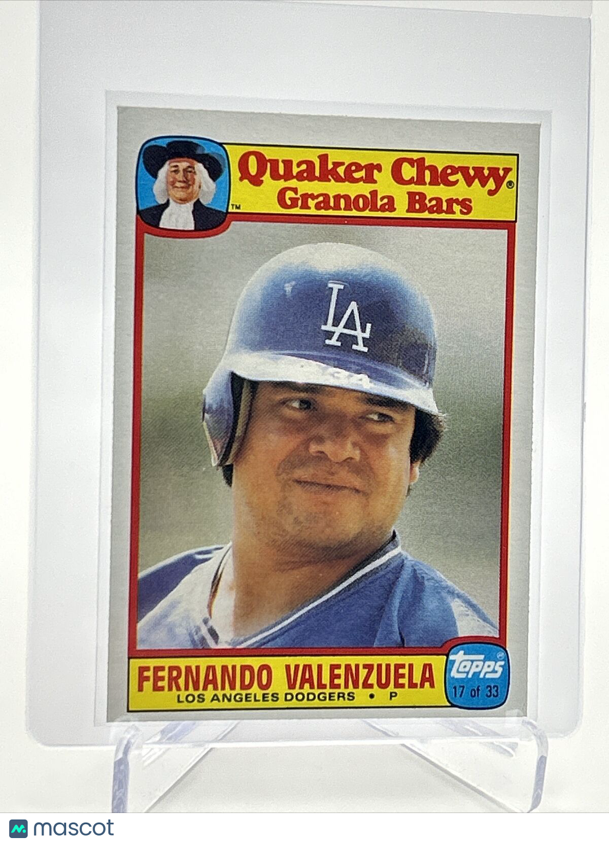 1986 Topps Quaker Fernando Valenzuela Baseball Card #17 NM-Mint FREE SHIPPING
