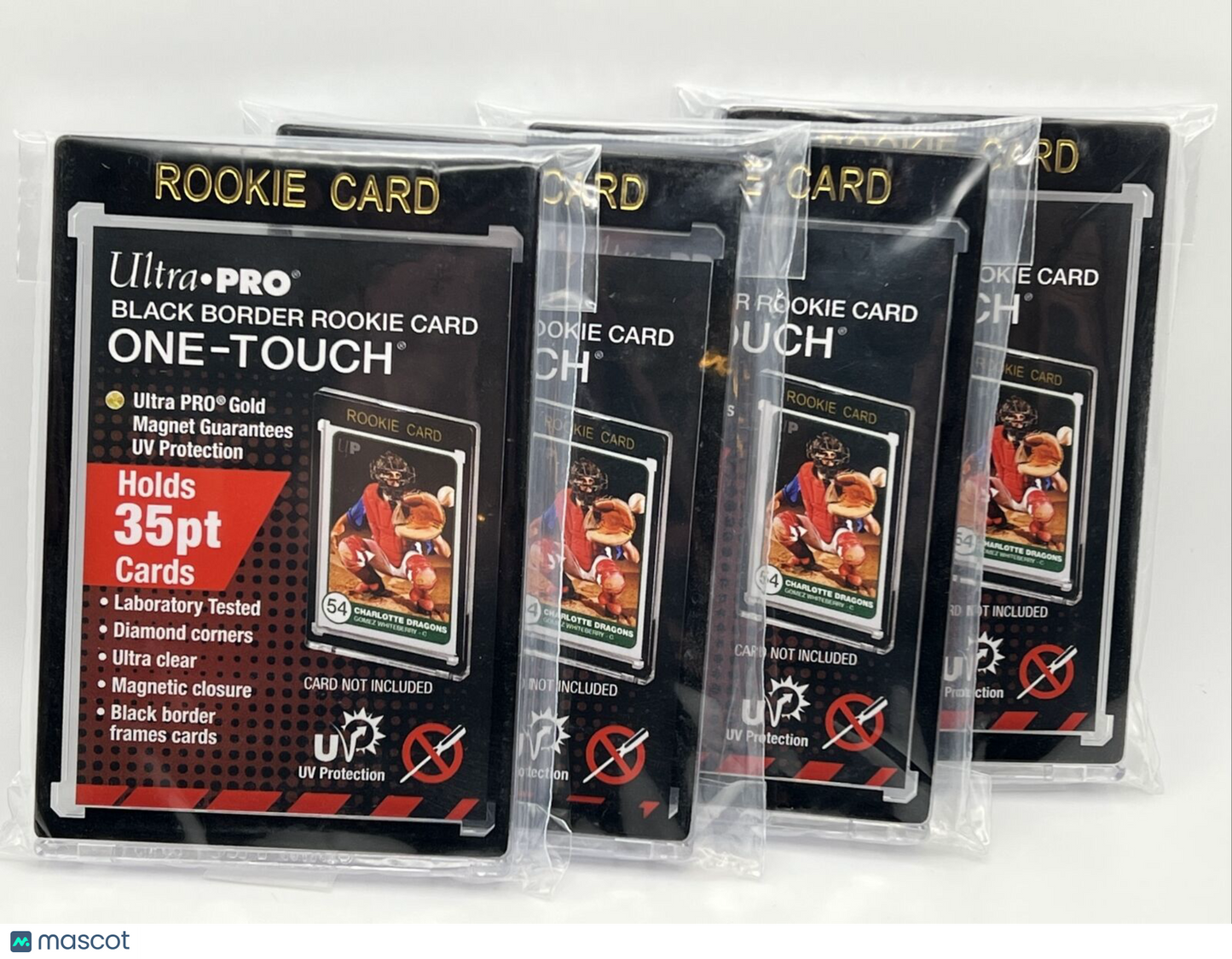 Ultra Pro One-Touch Black Border 35pt Point ROOKIE Magnetic Holder, lot of 4