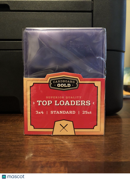 Cardboard Gold 3X4 Toploaders 35pt Point Standard Sized Cards 1 Pack of 25