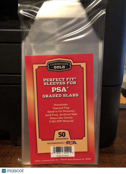 Cardboard Gold Perfect Fit PSA Graded Card Sleeves  WITH PSA LOGO 1 Pack of 50