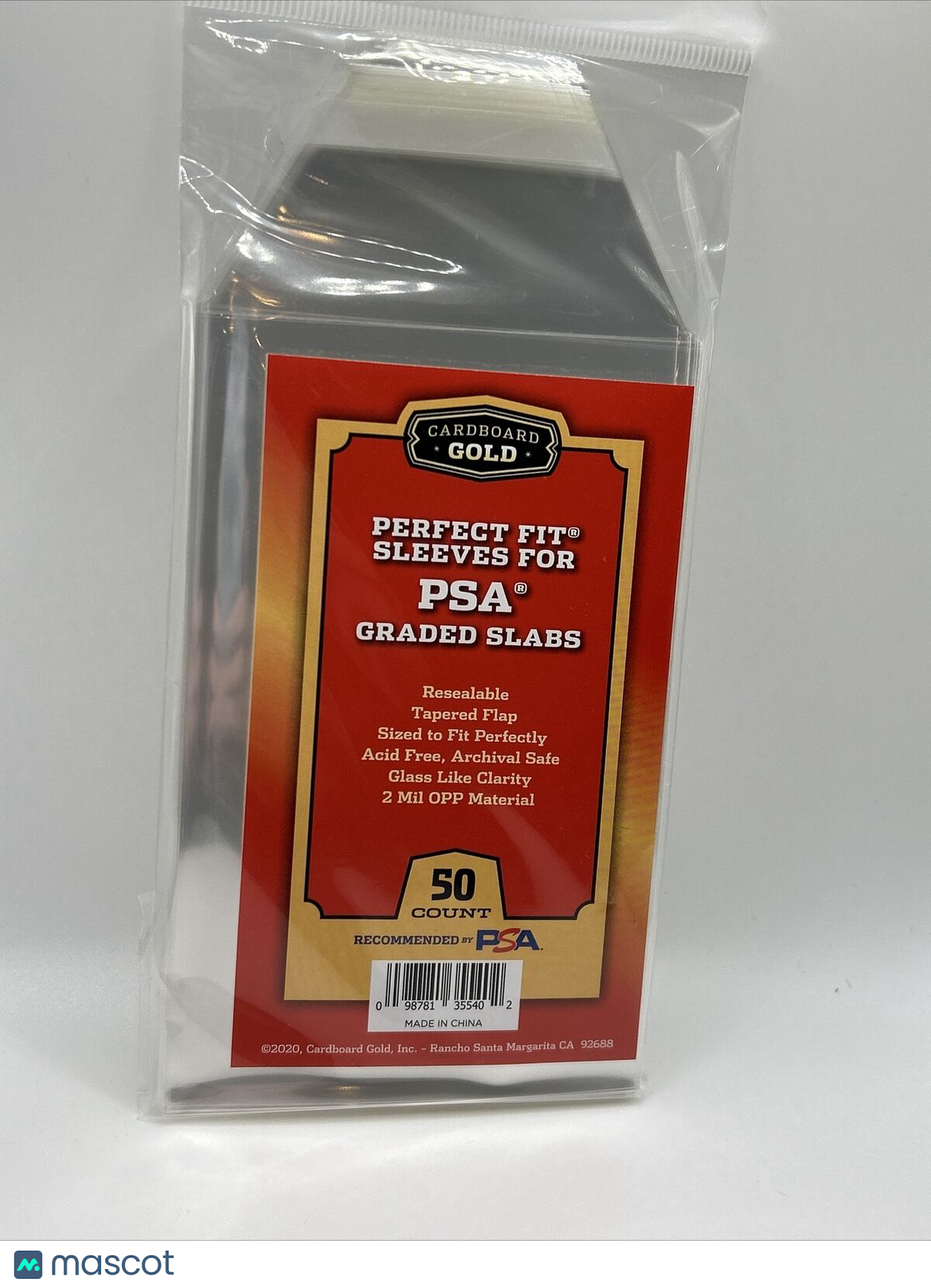 Cardboard Gold Perfect Fit PSA Graded Card Sleeves NO PSA LOGO 1 Pack of 50
