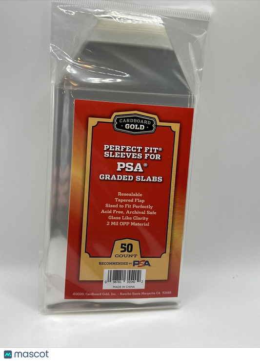 Cardboard Gold Perfect Fit PSA Graded Card Sleeves NO PSA LOGO 1 Pack of 50