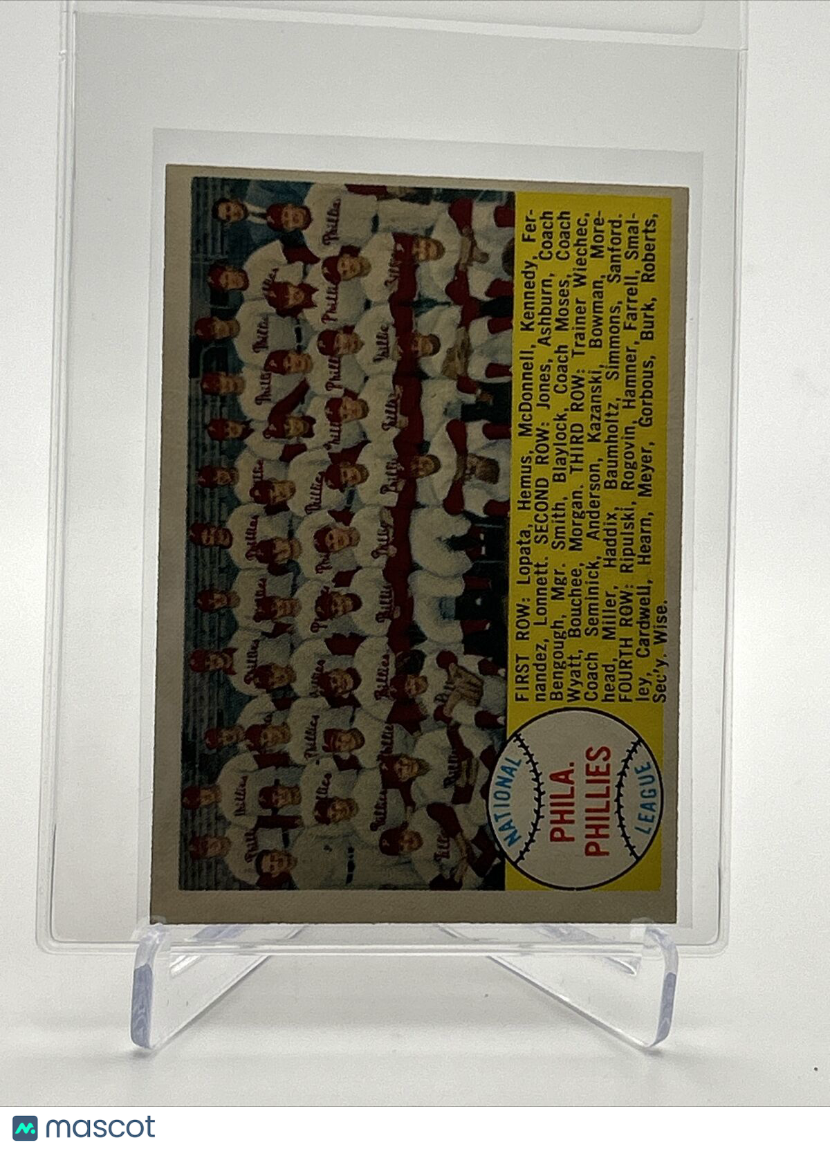 1958 Topps Philadelphia Phillies Baseball Card #134 EX-MT Quality FREE SHIPPING