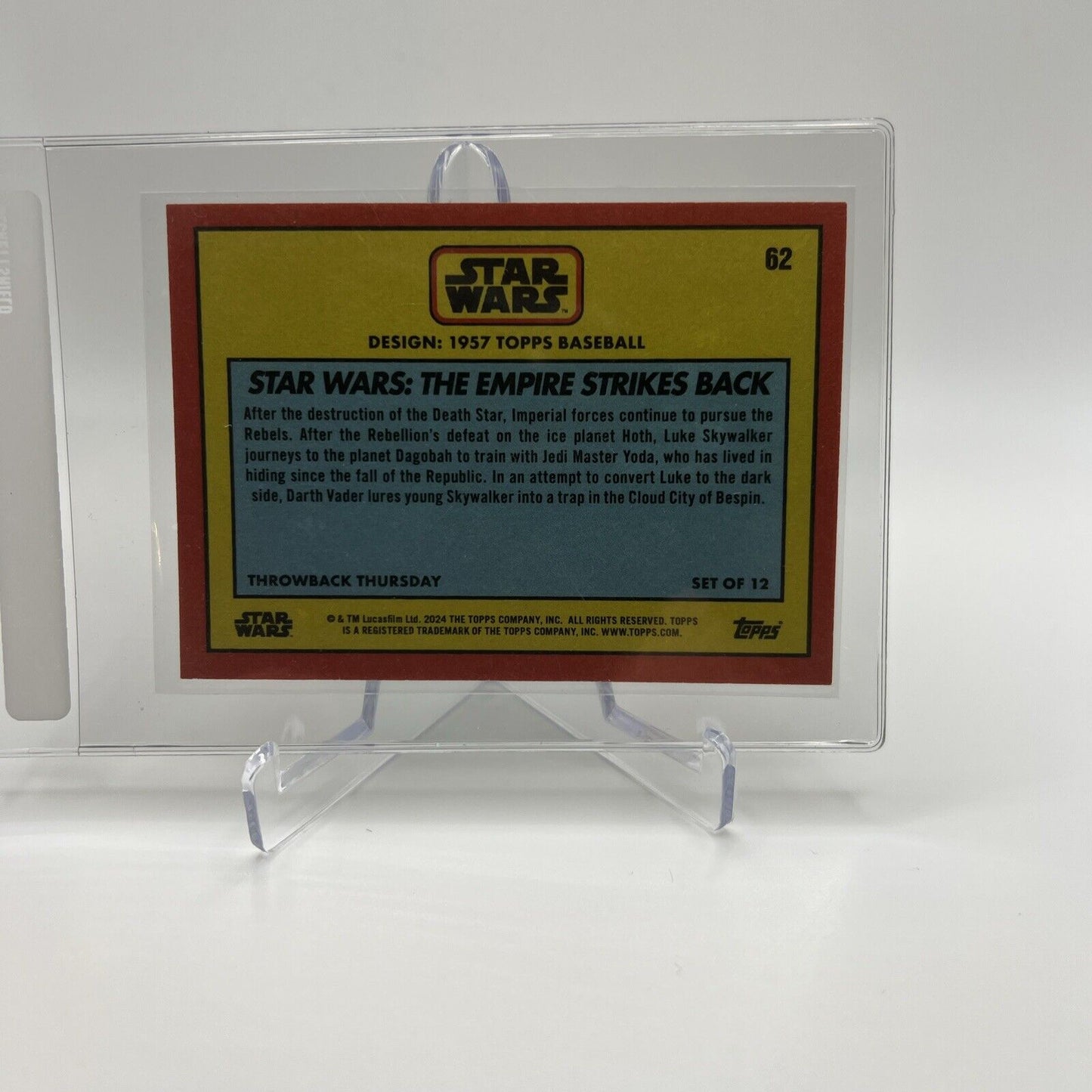 2024 Topps Star Wars Throwback Thursday Darth Vader Card #62 SP Photo Variation