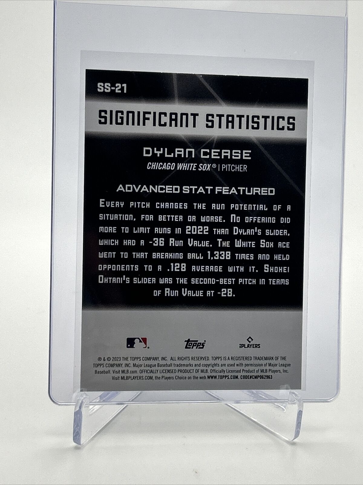 2023 Topps Significant Statistics Dylan Cease Baseball Card #SS-21 FREE SHIPPING