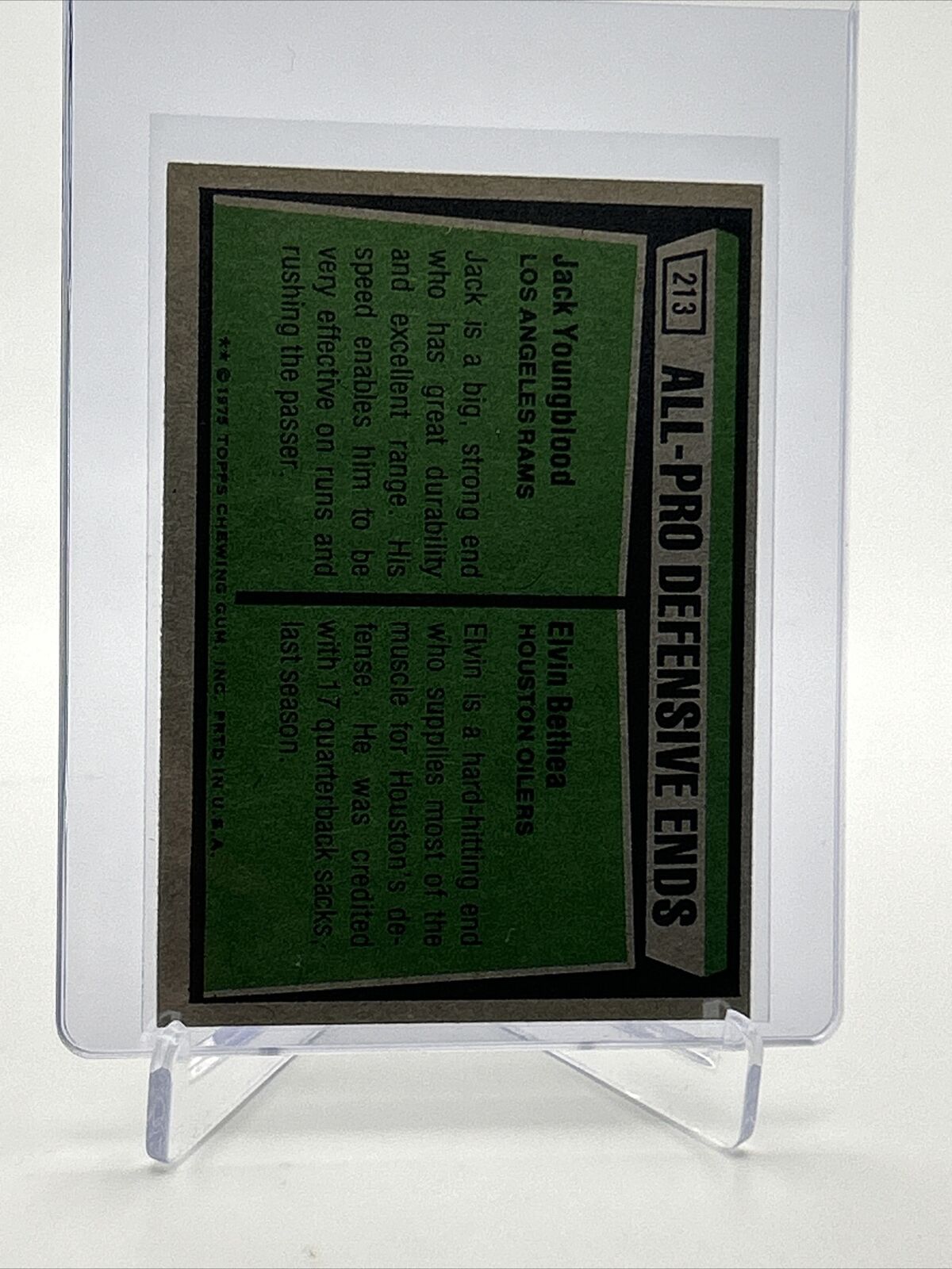 1975 Topps 1974 All-Pro Defensive Ends Card #213 NM Quality FREE SHIPPING