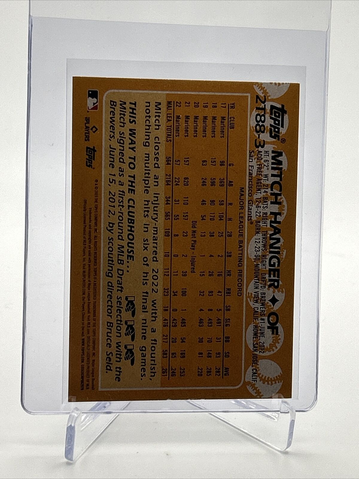 2023 Topps 1988 Topps BLUE Mitch Haniger Baseball Card #2T88-3 FREE SHIPPING
