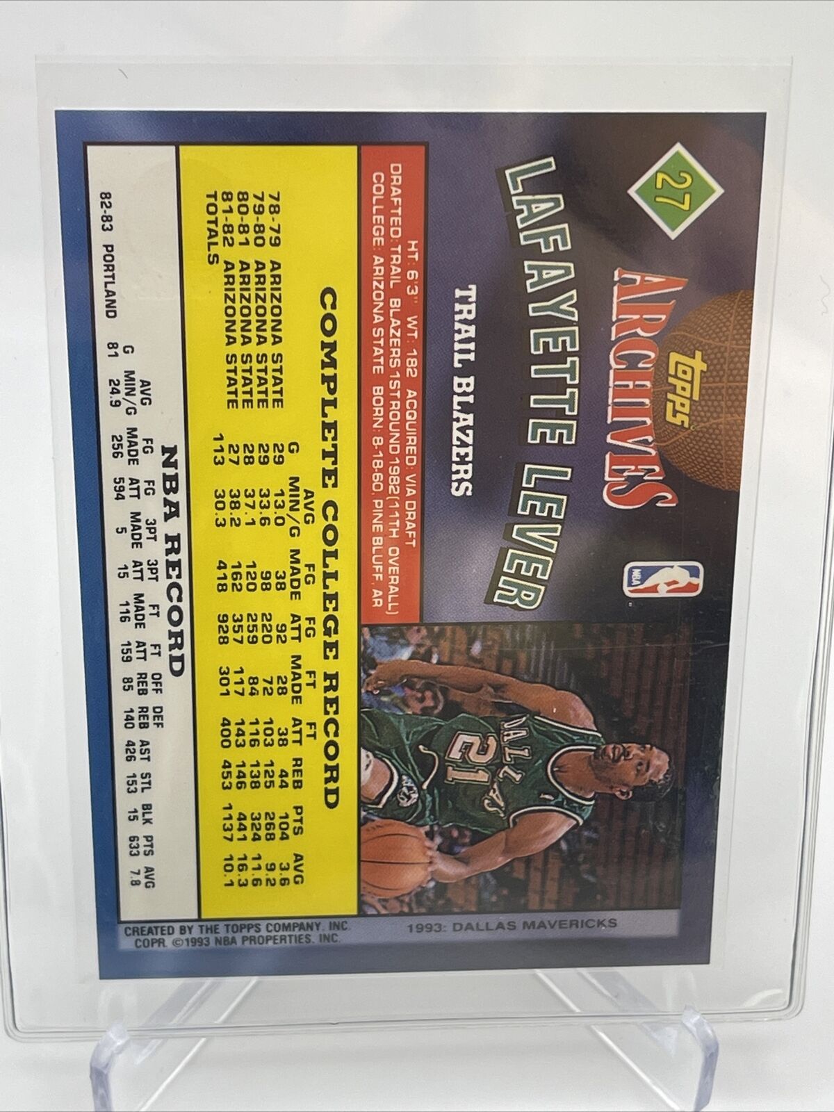 1992-93 Topps Archives GOLD Lafayette Lever Card #27 Mint FREE SHIPPING