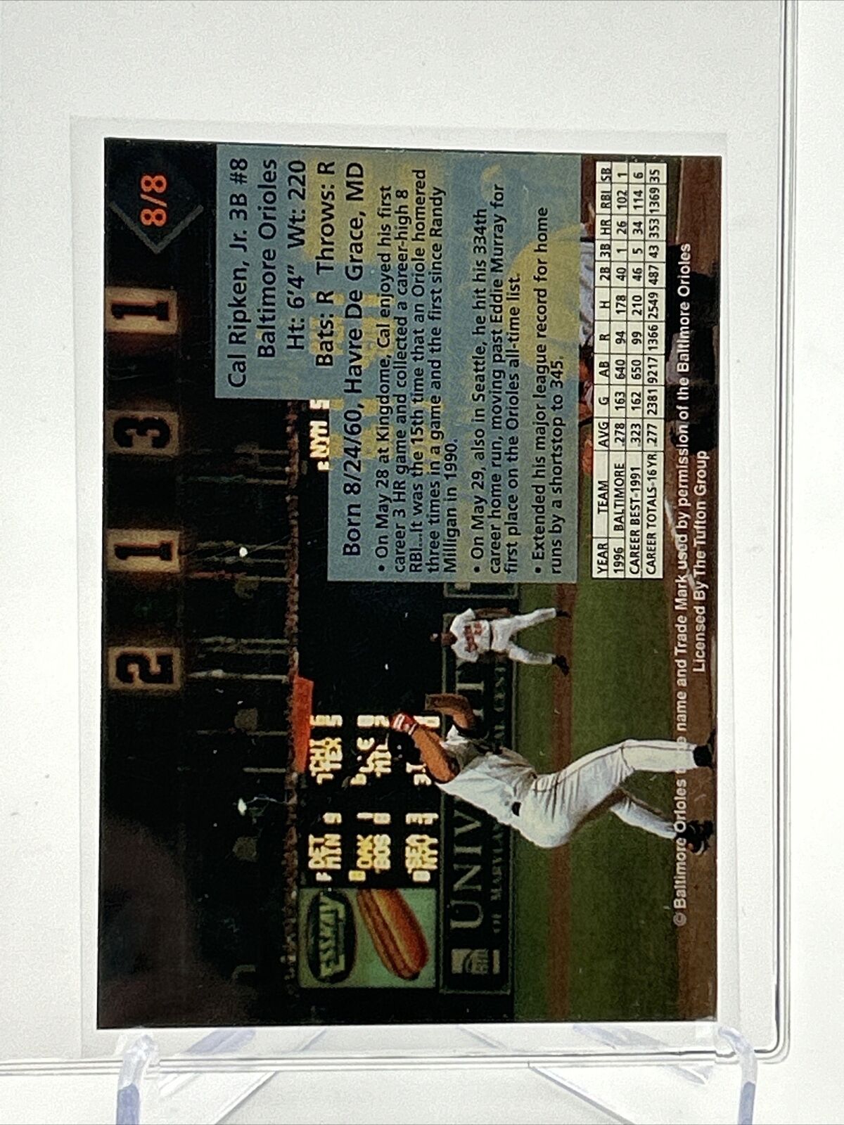1997 Tufton Group Cal Ripken, Jr. Baseball Card #8 Mint FREE SHIPPING