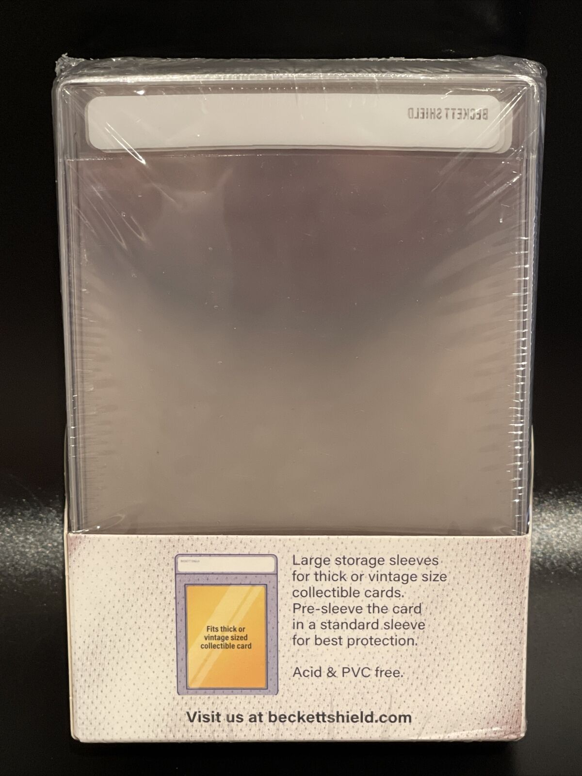 Beckett Shield Large Size Semi-Rigid Sleeves 5 Packs of 50, 250 Total