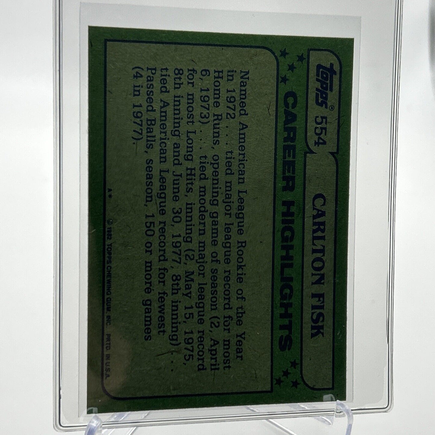 1982 Topps Carlton Fisk Baseball Card #554 NM-Mint FREE SHIPPING