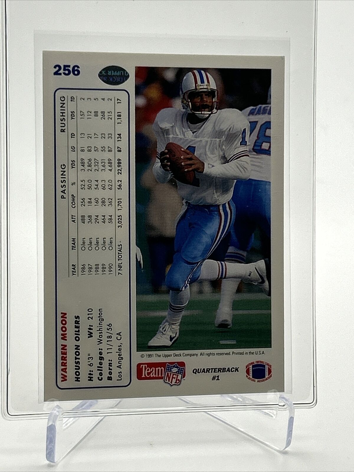 1991 Upper Deck Warren Moon Football Card #256 Mint FREE SHIPPING