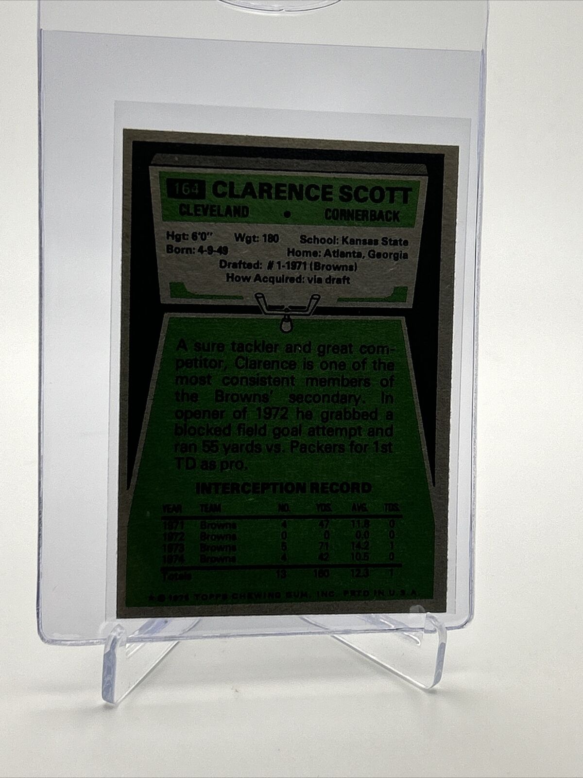 1975 Topps Clarence Scott Football Card #164 NM Quality FREE SHIPPING