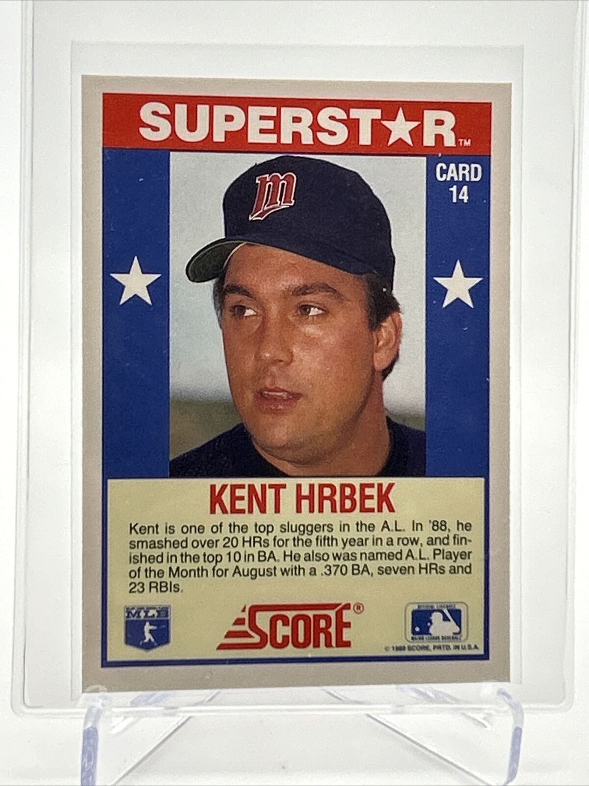 1989 Score Hottest 100 Kent Hrbek Baseball Card #14 Mint FREE SHIPPING