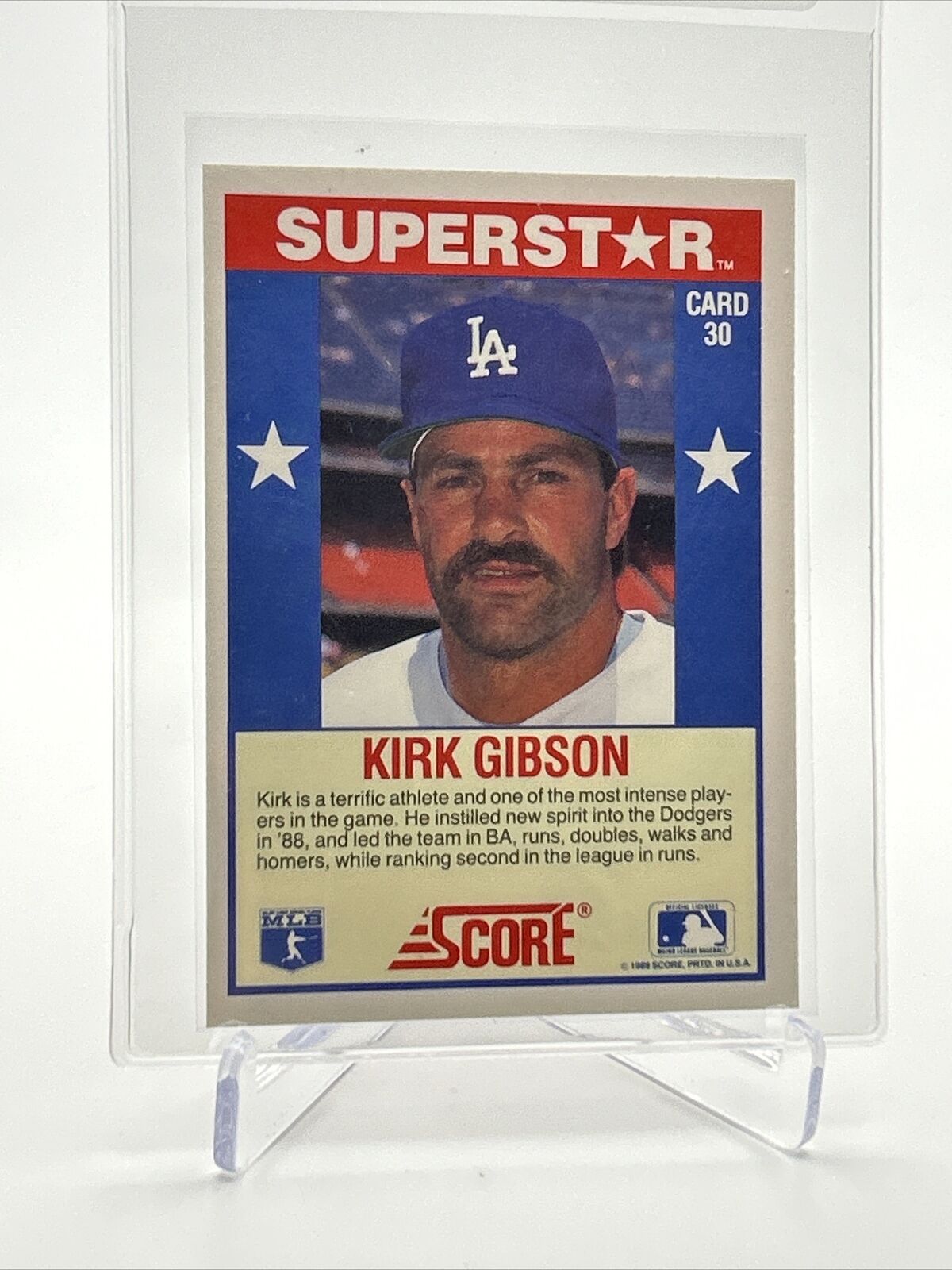 1989 Score Hottest 100 Kirk Gibson Baseball Card #30 Mint FREE SHIPPING
