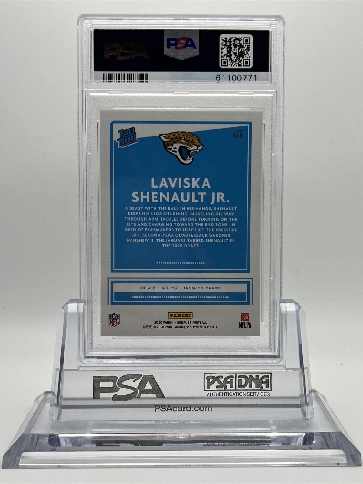 2020 Panini Donruss Laviska Shenault Jr. Football Card #318 PSA 10