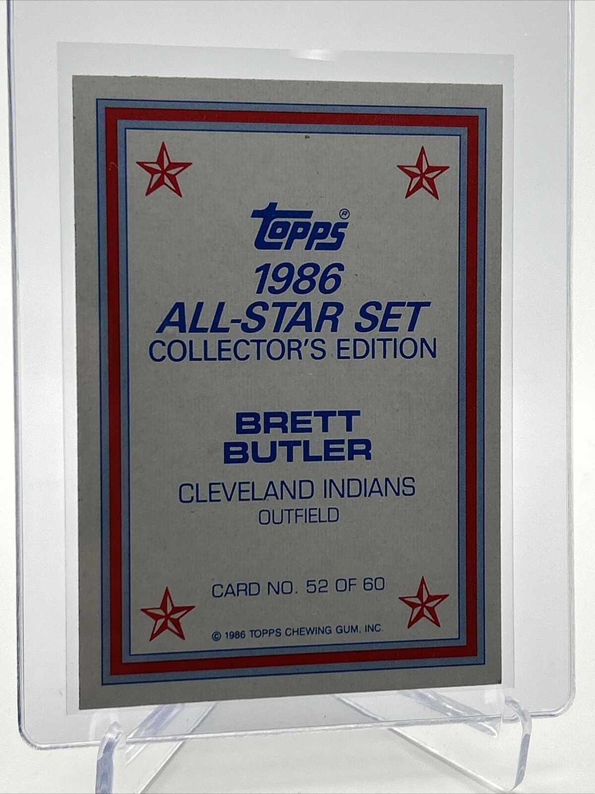 1986 Topps All-Star Set Brett Butler Baseball Card #52 Mint FREE SHIPPING
