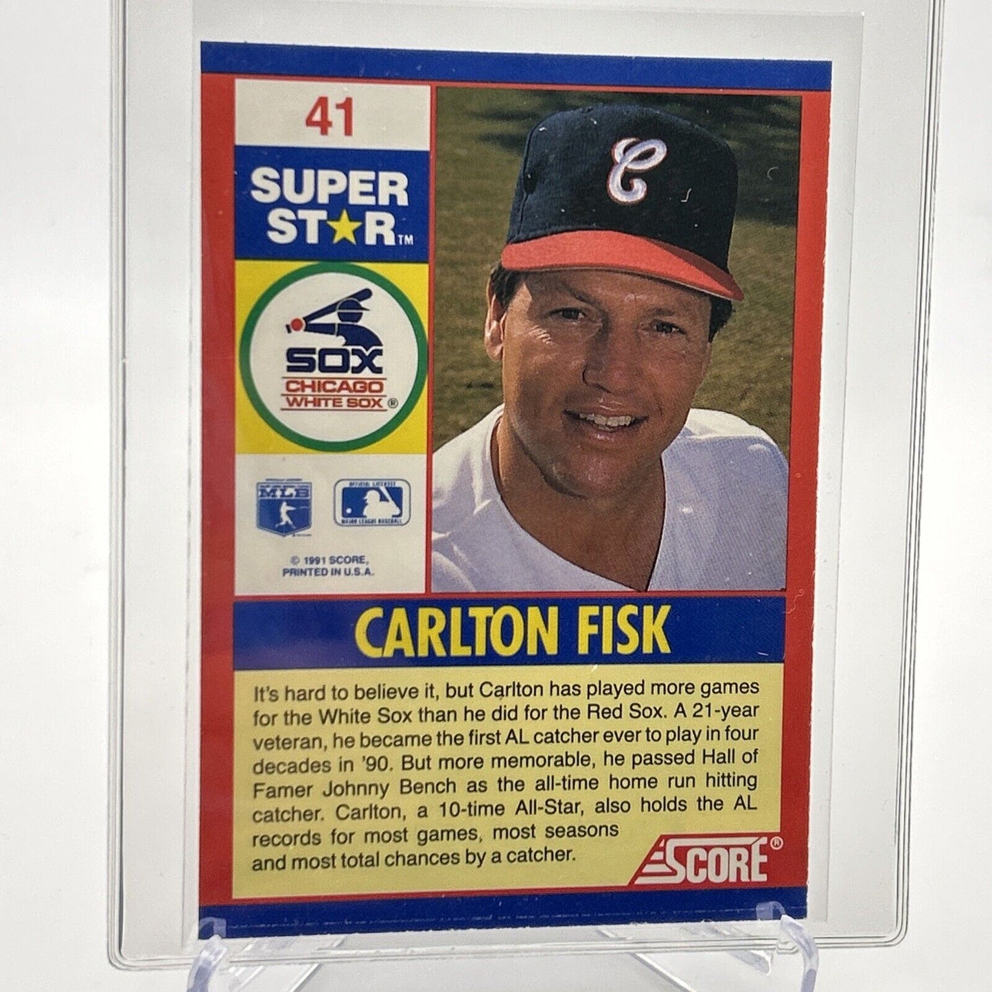 1991 Score 100 Superstars Carlton Fisk Baseball Card #41 Mint FREE SHIPPING