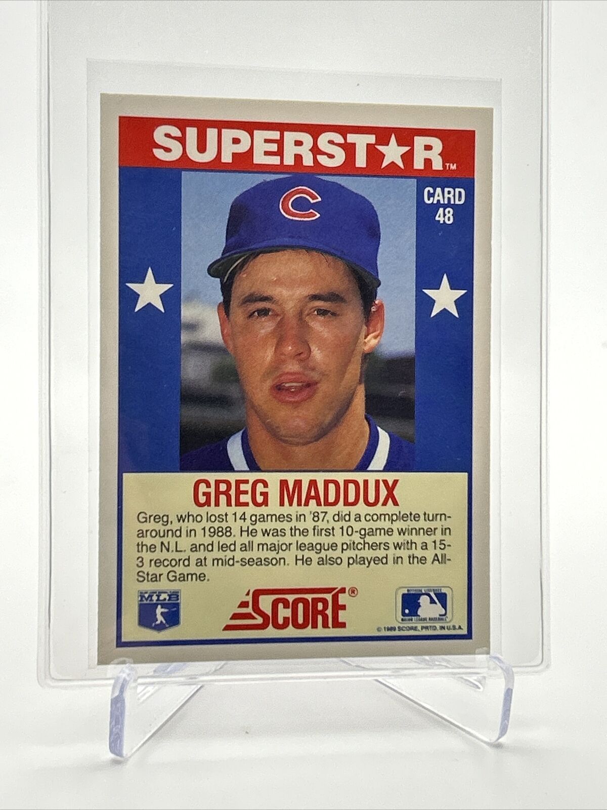 1989 Score Hottest 100 Greg Maddux Baseball Card #48 Mint FREE SHIPPING