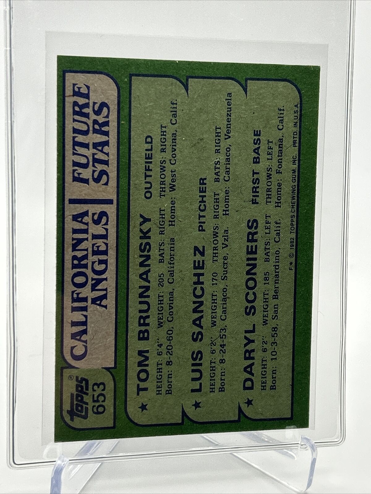 1982 Topps Angels Future Stars Rookie Baseball Card #653 NM-Mint FREE SHIPPING