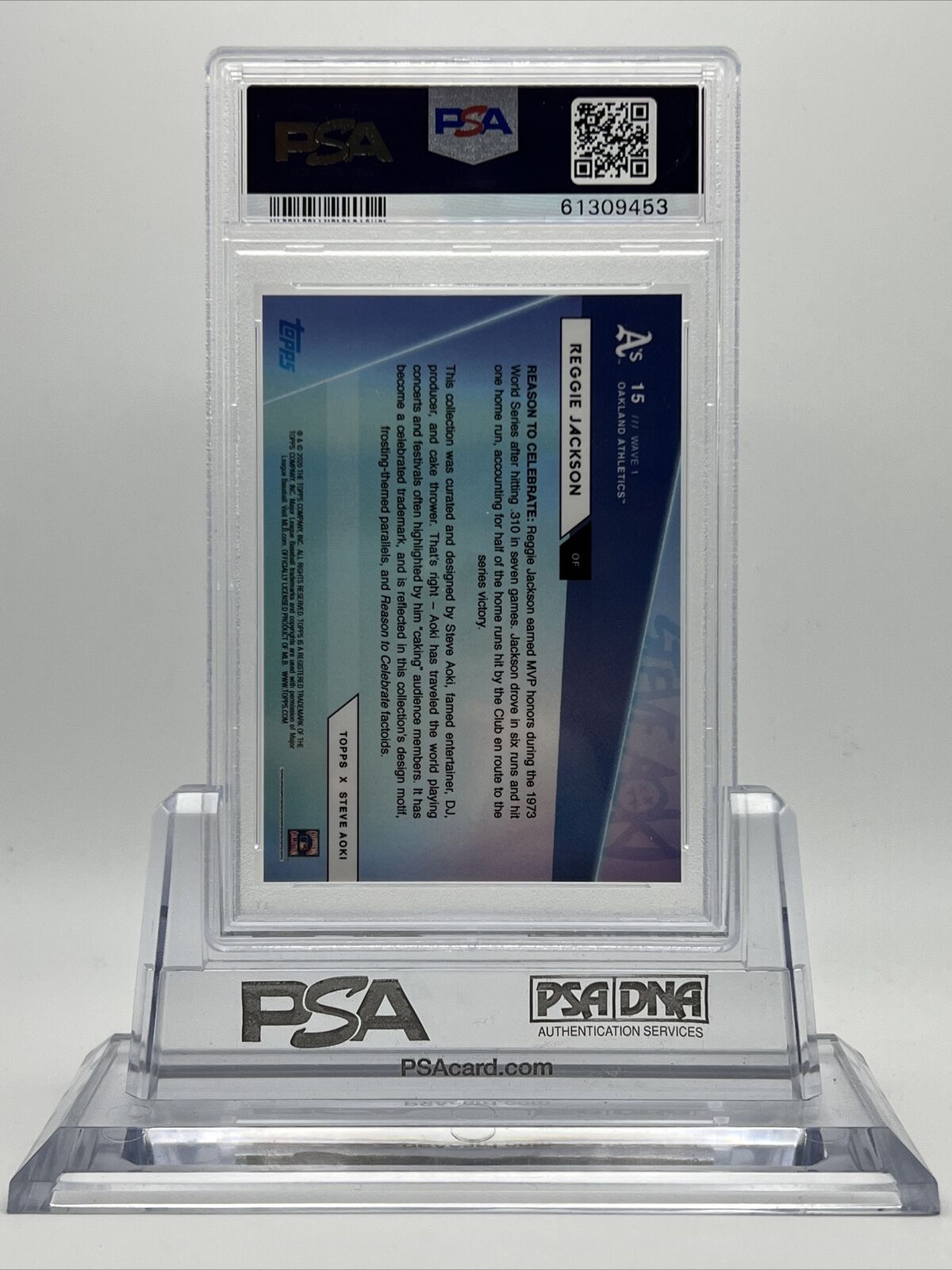 2020 Topps X Steve Aoki Reggie Jackson Baseball Card #15 PSA 10